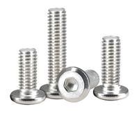 Machine Bolt 10pcs 304 Stainless Steel M3 M4 M5 M6 M8 Large Flat Hex Hexagon Socket Head Allen Screw Furniture Connector Joint Bolt(5mm,M6 (10pcs))