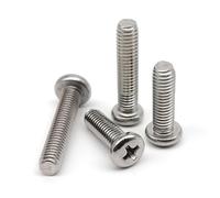 Machine Bolt 304 Stainless steel Cross Round Phillips Pan Head Screw Bolt M1 .2 .4 .6 M2 .5 M3 M4 M5 M6 M8(18mm,M4 10pcs)