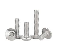 Machine Bolt M2 .5 M3 M4 M5 M6 M8 M10 304 Stainless Steel Hex Socket Head Screws Mushroom Hexagon Button Bolt(60mm,M3 (50pcs))