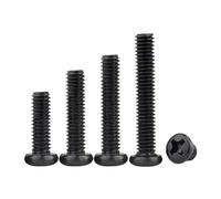 Machine Bolt Mini Micro Small Cross Phillips Pan Round Head Screw Bolt M1 .2 .4 .6 M2 .5 M3 M4 Black Steel 50Pcs(2mm,M2-50pcs)