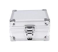 Machine Case Aluminum Alloy Carrying Storage Box with Lock for Rotary Coil Machines Electronics Packing Silver 11x11x6cm