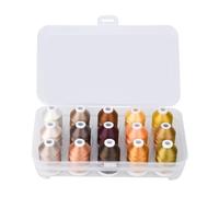 Machine Embroidery Thread Polyester 6 Options 15 Spools Set for Sewing for Embroidery DIY Crafts(Camel)