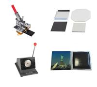 Machine For Badges Badge Maker machine 63.5x63.5mm Square Refrigerator Badge Press Machine Rotating Metal Sheet With Paper Cutter And 100 PCS Magnet Parts(63.5x63.5mm Set)