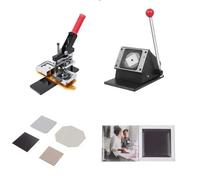 Machine For Badges Badge Maker machine 63.5x63.5mm Square Refrigerator Badge Press Machine Rotating With Paper Cutter And 100 PCS Magnet Parts(63.5x63.5mm Set)