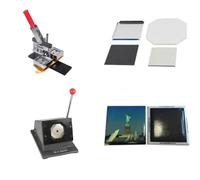 Machine For Badges Badge Maker machine Square Refrigerator Badge Press Machine 50x50mm Rotating Metal Sheet With Paper Cutter And 100 PCS Magnet Parts(50x50mm Set)