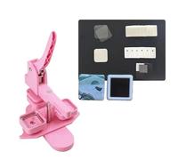 Machine For Badges Badge Maker machine Three Colors Square Refrigerator Badge Machine 50x50mm Is Suitable For Making Fridge Magnets/Badge Pins(Pink Set)