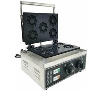 Machine For Commercial Donuts, Machine To Make Donuts With 5 Grilles, To Make Gofres Shaped Like A Plum Flower, With Heating On Both Sides, Stainless Steel, Mini Machine