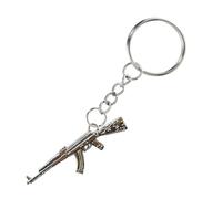 Machine Gun Keychain Replica AK47 Kalashnikov Assault Rifle Keyring COD Gift Army Men Military Gaming Key Chain Ring Accessory Keepsake Men's