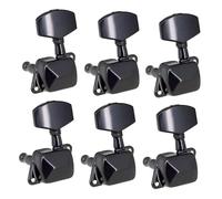 Machine Head Tuners 6 PCS String Tuning Pegs Tuner Semi Closed Heads For Electric Folk Acoustic Guitar 3L 3R(Black,6 left)