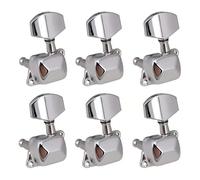 Machine Head Tuners 6 PCS String Tuning Pegs Tuner Semi Closed Heads For Electric Folk Acoustic Guitar 3L 3R(Silver,6 left)