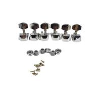 Machine Head Tuners 6pcs Large Square Head Semi Closed String Button Electric Guitar Tuner Machine Heads(Silver)