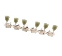 Machine Heads Set 3R3L 15:1 Ratio Semi Closed Vintage Style Machine Heads Tuners Tuning Pegs Keys For Acoustic Electric Guitar(Nickel)