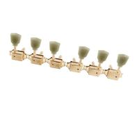 Machine Heads Set 3R3L 15:1 Ratio Semi Closed Vintage Style Machine Heads Tuners Tuning Pegs Keys For Acoustic Electric Guitar(Gold)