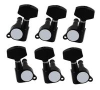 Machine Heads Set 6Pcs 3L3R Big Square Sealed String Tuning Pegs Machine Heads Tuners For Electric Or Acoustic Guitar(Black)