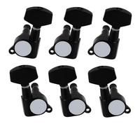 Machine Heads Set 6Pcs 3L3R Big Square Sealed String Tuning PegsMachine Heads Tuners For Electric Or Acoustic Guitar(Black)