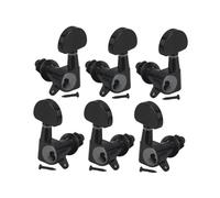 Machine Heads Set 6PCS 3L3R Sealed Guitar Machine Heads Tuners Tuning Pegs Keys Chrome Black(Black)