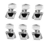 Machine Heads Set 6Pcs 3L3R Semi Closed String Tuning Pegs Machine Heads Tuners For Electric Or Acoustic Guitar(Silver)