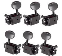 Machine Heads Set 6Pcs Guitar Machine Heads Knobs 3L 3R Tuning Keys Pegs Vintage Style(Black)
