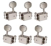 Machine Heads Set 6Pcs Guitar Machine Heads Knobs 3L 3R Tuning Keys Pegs Vintage Style(Silver)