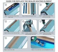 Machine Impulse Sealer Manual Heat Wire Element Strip Sealing Machine 200-400mm for Plastic Bag Sealing with High Cloth(400mm)