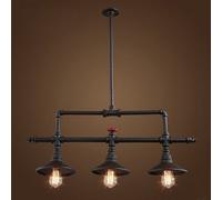 Machine Industrial Valve Island Light - 51.2" Retro Hanging Pipe Chandelier Antique V-intage Pendant Light in Black Finish with Cone Shade, 5 Lights (Color : A - Three Lights)