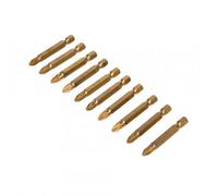 Machine Mart 10 Piece 50mm Pozi #2 Titanium Coated Power Bits