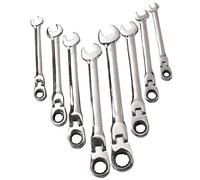 Machine Mart 8 Piece 8 - 19mm Flexy Head Ratchet Combination Spanner Set