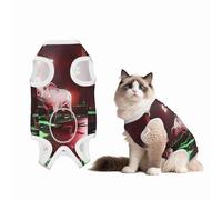 Machine Pigs in Underground Bars Custom Patterned Surgery Suit for Dogs Cat- Post-Surgery Recovery, Wound Care, and Anxiety Relief - Soft Cotton Dog Pajamas with Full Belly Coverage Small