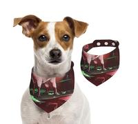 Machine Pigs in Underground Bars Pet Scarf Dog Bandanas Spring Summer Soft Cotton Puppy Scarfs Adjustable Accessories for Small Medium Large Girl Boy Pup Large