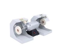 Machine Polisher, Electric Table Polisher Double Top Cloth Wheel Polisher Grinder with 2 Cloth Wheels and 2 S Baffles Silver,for Car Polish Floor Waxing Metal Descaling