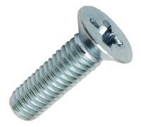 Machine Screw Pozi Countersunk Bright Zinc Plated M6 12mm Pack of 100