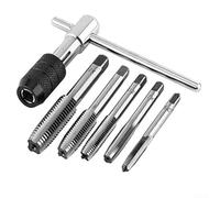 Machine Screw Thread Ratchet Tap Holder Wrench with Adjustable T Handle for Maintenance and Furniture Assembly in Various Industrial Uses (3-6mm Set)