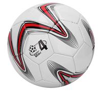 Machine Sewn Durable Red & White Students Training Soccer Ball for School Training, PVC Rubber Liner 8.0-8.3 Inches