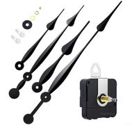 Machine Tooling DIY High Torque, Wall Clock Movement Long, Kit 2 Metal Hands Black Box