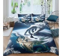 Machine Washable 3D Microfiber Global strategy Bedding Quilt Cover All Season Bedding Set w/Pillowcase Fantasy digital art Bed Quilt Cover Easy Care Machine Washable for Home Decor Single（140x200cm）
