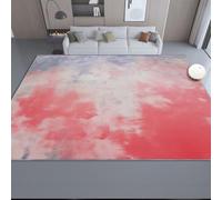 Machine Washable Area Rug 80 x 150 cm - Easy Clean Non-Slip Shabby Chic Tie Dye Background Pattern Printed Indoor Carpet, Pink Thin Faux Wool Rugs for Bedroom Living Room Nursery Kitchen
