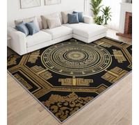 Machine Washable Area Rug Ancient Gr ourt Non-Slip for Office Kitchen, Greek key pattern shield Short Pile Rug 160 x 230 cm for Dining Room Easy To Clean Floor Carpet Non Shedding Soft