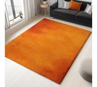 Machine Washable Area Rugs 140 x 200 cm, Soft Short Pile Orange Color Indoor Carpet - Vector Illustration Abstract Texture Non Slip Faux Wool Rug for Living Room Bedroom Kitchen Nursery