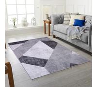 Machine Washable Area Rugs For Kitchen, Bedroom, Dining Room and Living Room Non Slip Area Rugs | Soft Short Pile | Kid Pet Friendly Rug… (Black, 160 x 230 cm)