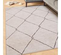 Machine Washable Beige Patterned Cotton Rugs Traditional Stain Resistant Liquid Repellent Living Area Bedroom Rug 120cm x 170cm (3ft 11" x 5ft 7")