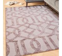 Machine Washable Brown Beige Cotton Rugs Contemporary Pattern Stain Resistant Liquid Repellent Living Area Bedroom Rug 120cm x 170cm (3ft 11" x 5ft 7")