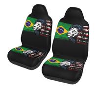 Machine Washable Cars Front Seat Covers America And Brazil Brazilian Flag Combine Lion Cars Seats Protector Breathable Car Seat Covers For Sedans, Lorry, Suv, 52X138Cm