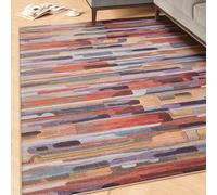 Machine Washable Colourful Multi Cotton Rugs Modern Abstract Stain Resistant Liquid Repellent Living Area Bedroom Rug 120cm x 170cm (3ft 11" x 5ft 7")