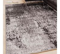 Machine Washable Cotton Blend Chenille Rug Black Tie-Dye Modern Area Livingroom Bedroom Kitchen Hallway Rug 60cm x 240cm (1ft 12" x 7ft 10")
