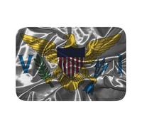 Machine Washable Door Mats Indoor Silk Style Flag of The United States Virgin Islands Floor Mats Dirt Trapper Door Mat 40×60cm for Entrance,Kitchen,Shower