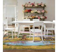 Machine Washable Durable Nature Area Rug60 × 90 | Lightweight Multicolor Carpet, Soft Low Pile, Non-Shedding Playful Tropical Giraffe Area Rug