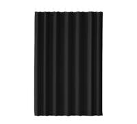 Machine Washable Fabric Shower Curtain Liner Hotel Quality Bathroom Cloth With Hooks (Black, E)