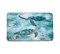 Machine Washable Inside and Outside Door Mats Sea Turtle Ocean Beach Coastal l Underwater Seashell Sea Animal Marine Life Dirt Trapper Mat Front Door Mat Carpet 40×60cm for Office Entrance,Lobby