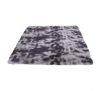 Machine washable polyester carpet featuring a tie dye gradient pattern, soft pile and anti slip backing to keep carpet securely in place (dark gray)