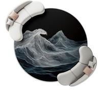 Machine Washable Round Area Rugs 160 cm - Black Simple Theme Low Pile Non-Slip Circle Rugs Decor, Giant Waves Lines Pet & Child Friendly Carpets for Living Room Bedroom Children's Room Decorations